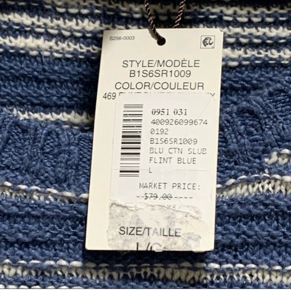 NWT Black Brown 1826 Men's Blue Pullover Sweater Size Large Cotton Knit - Picture 4 of 6